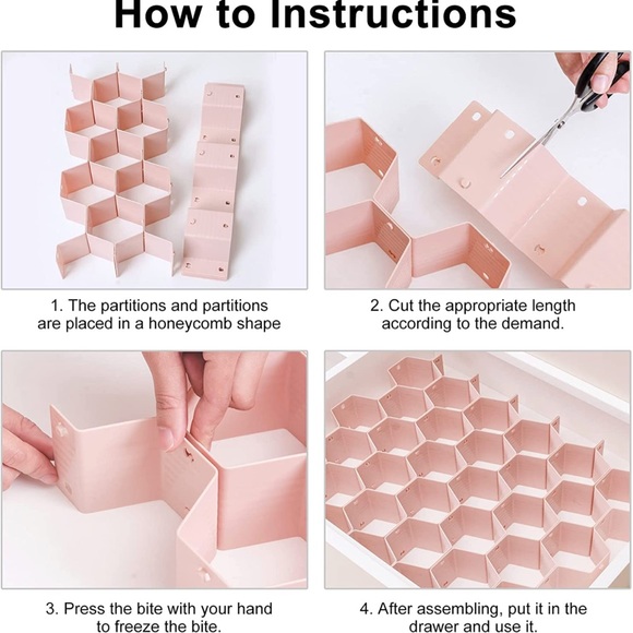 Drawer Divider Organizer, Honeycomb Separator Adjustable DIY - Picture 5 of 6